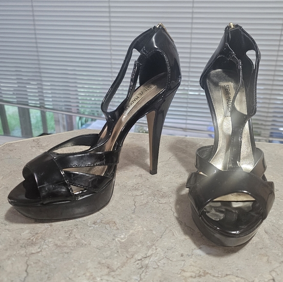Steve Madden Haylow Black Platform Stiletto Heels Patent Leather Size 8.5 - Picture 4 of 10